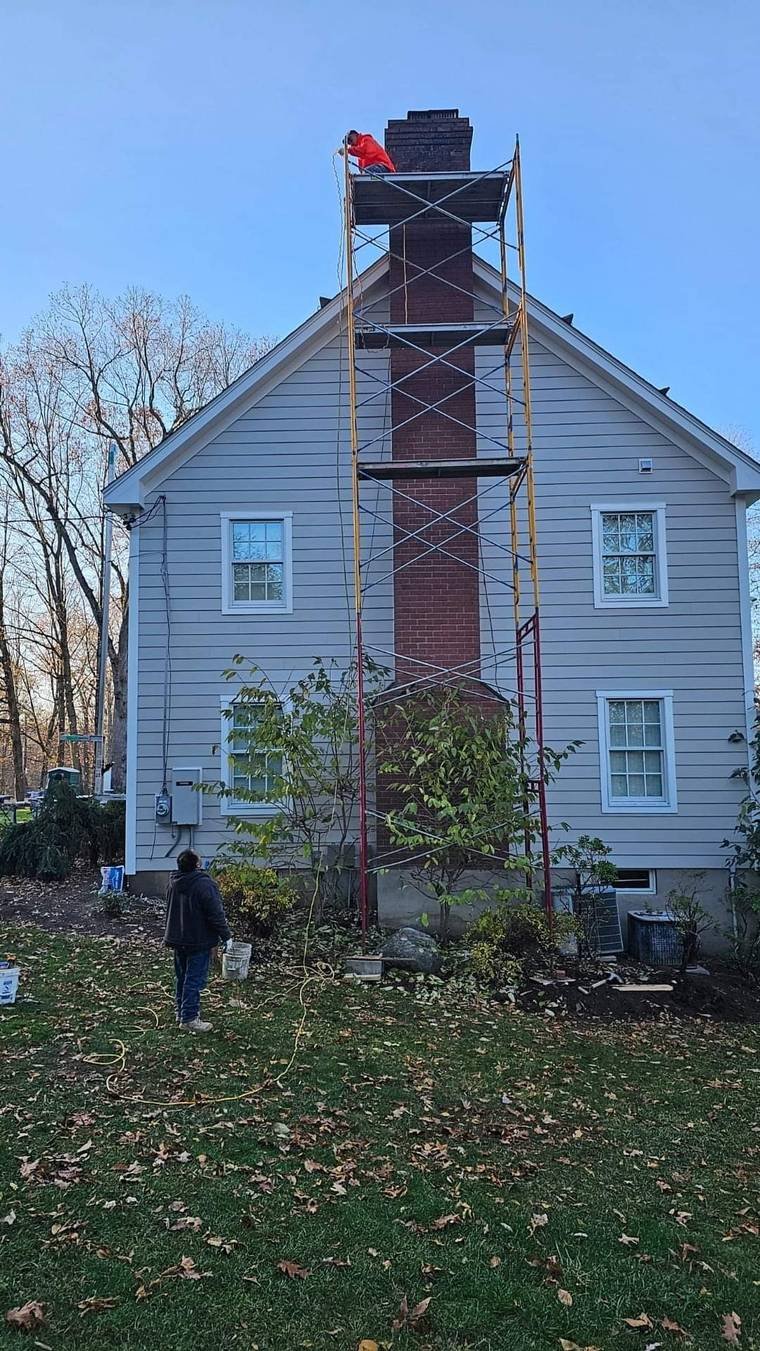 Chimney Rebuild In Progress — Chunchy's Contracting Corp, Westchester County, NY