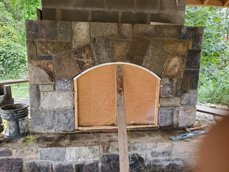 Stone Fireplace Under Construction — Chunchy's Contracting Corp, Westchester County, NY