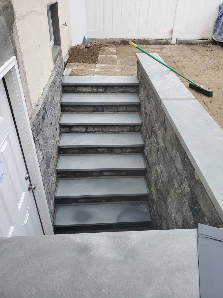 Walkout Stairwell & Stone Wall — Chunchy's Contracting Corp, Westchester County, NY
