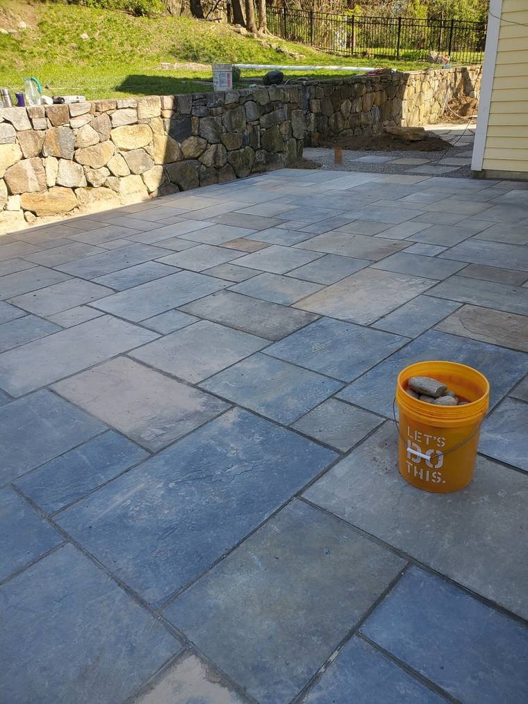 Bluestone Patio & Stone Wall — Chunchy's Contracting Corp, Westchester County, NY