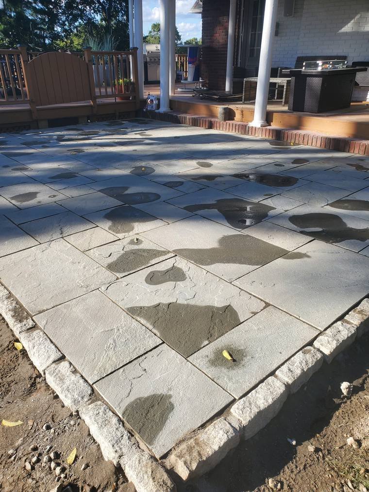 Bluestone Patio & Brick Column — Chunchy's Contracting Corp, Westchester County, NY