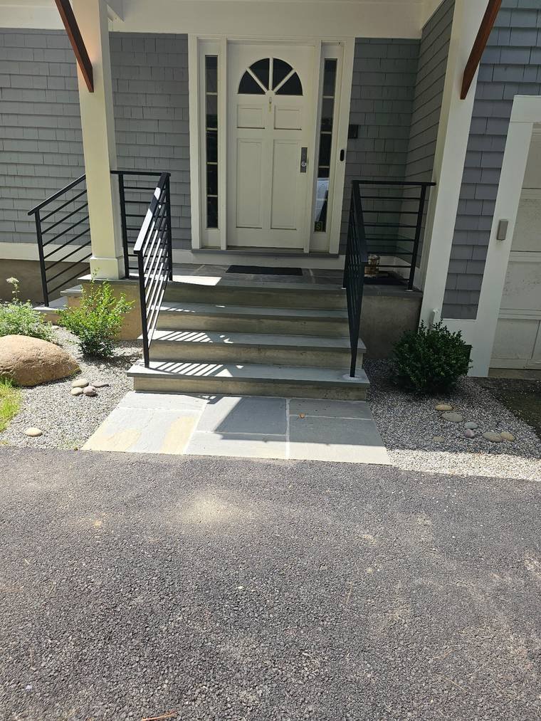 Bluestone Steps with Modern Railing — Chunchy's Contracting Corp, Westchester County, NY
