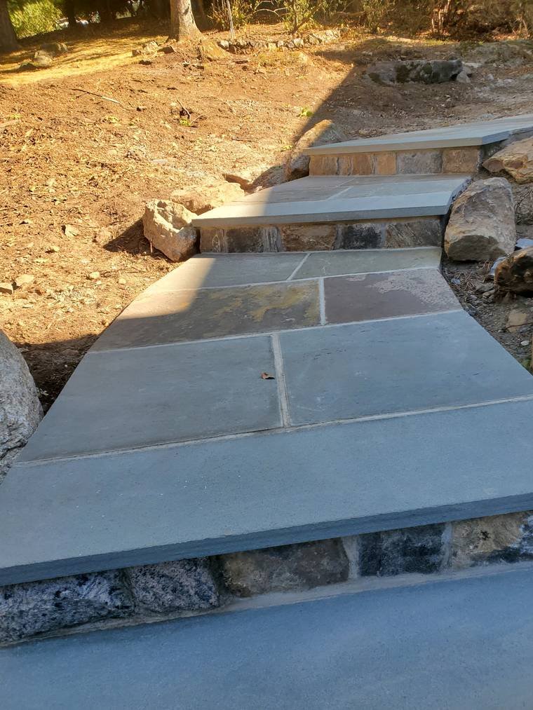 Bluestone Steps, Walkway & Stone Wall — Chunchy's Contracting Corp, Westchester County, NY
