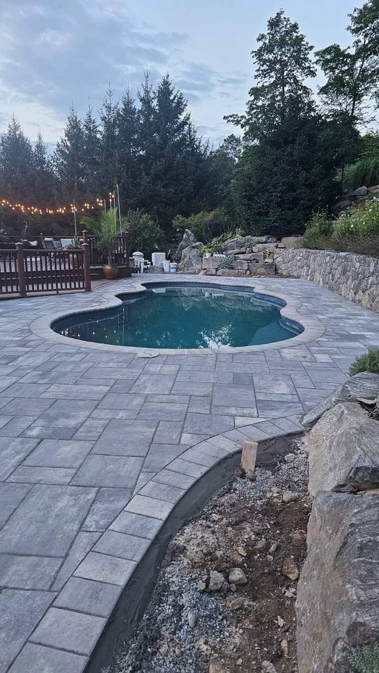 Paver Patio Around Pool — Chunchy's Contracting Corp, Westchester County, NY