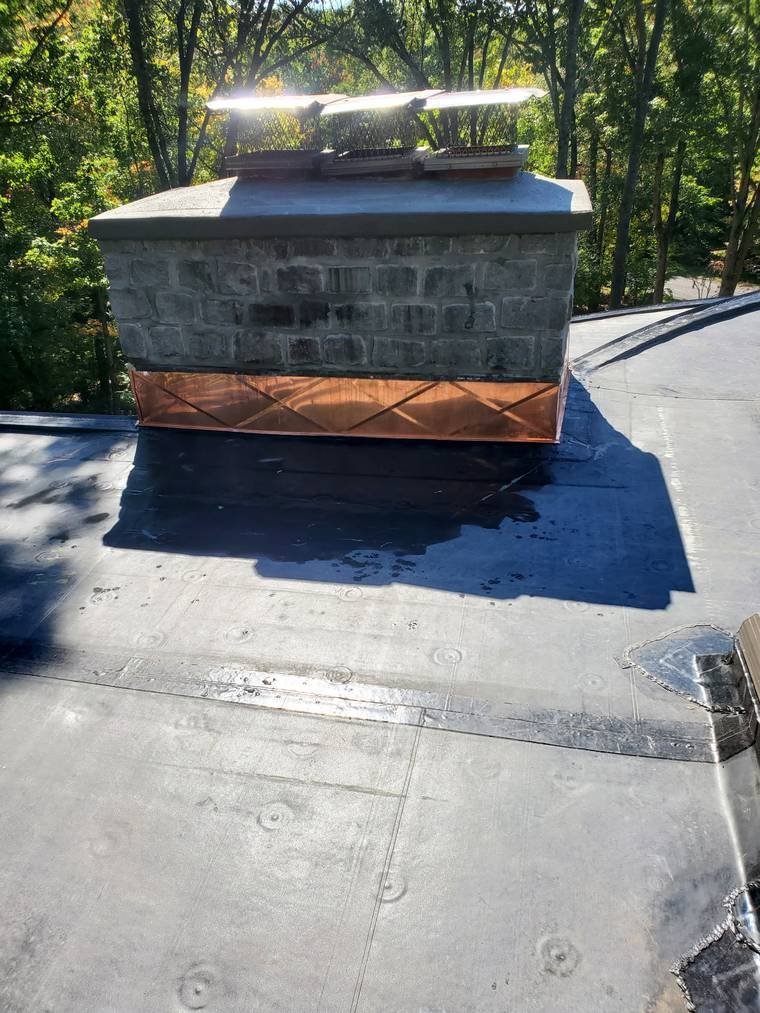 Chimney Repair with Copper Flashing — Chunchy's Contracting Corp, Westchester County, NY