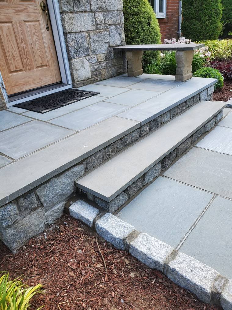Bluestone Steps & Stone Bench — Chunchy's Contracting Corp, Westchester County, NY
